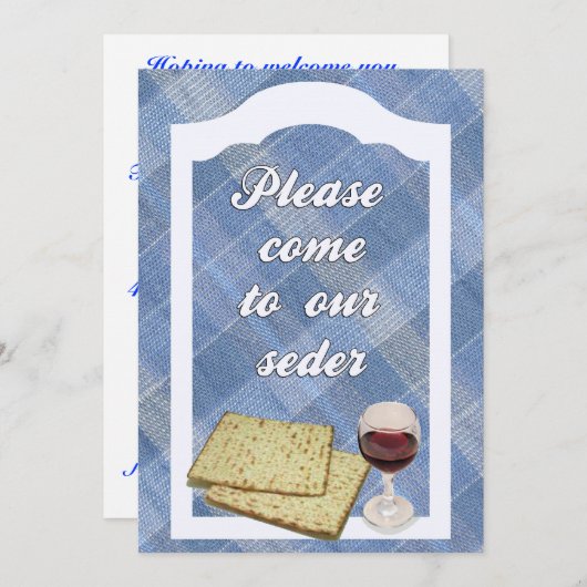 Einladung zum Passahfest Seder (Vorne/Hinten)