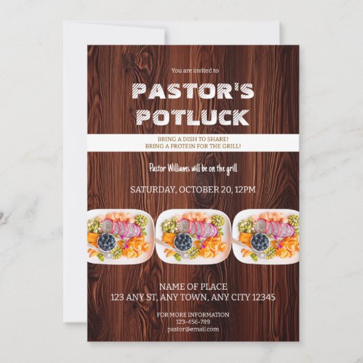 Einladung zum Pastor-Feuer-und-Gemeinschafts-Potlu (Vorderseite)