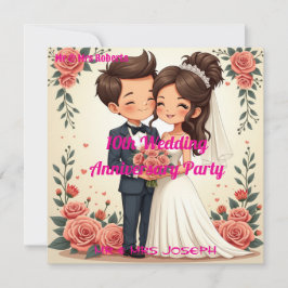 Einladung zum personalisierten 10. Hochzeitstag