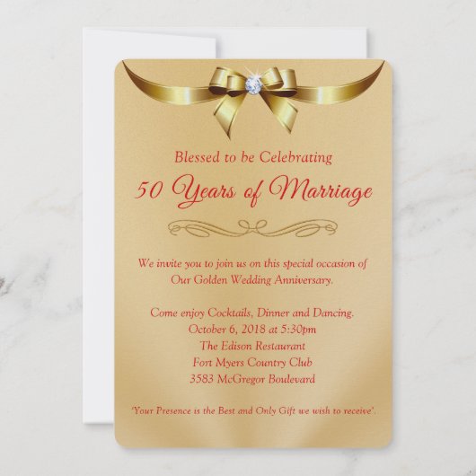 Einladung zum personalisierten Christlichen 50. Ju (Rückseite)