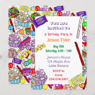 Einladung zum personalisierten Geburtstag   Süßigk