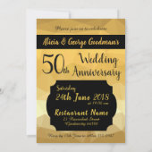 Einladung zum personalisierten goldenen Hochzeitst (Rückseite)