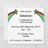 Einladung zum personalisierten Shooting Star Gebur (Rückseite)