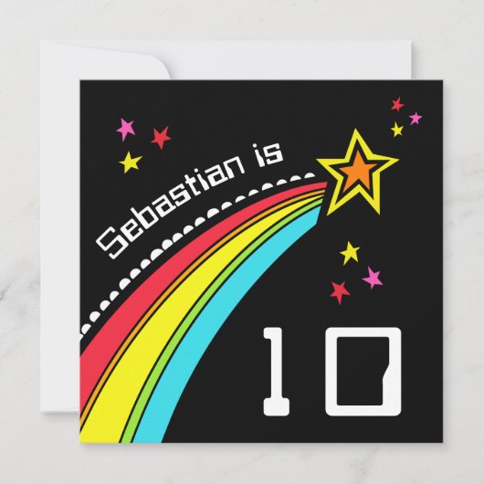 Einladung zum personalisierten Shooting Star Gebur (Vorderseite)