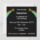 Einladung zum personalisierten Shooting Star Gebur (Rückseite)