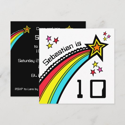 Einladung zum personalisierten Shooting Star Gebur (Vorne/Hinten)