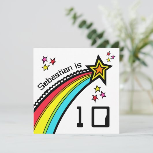 Einladung zum personalisierten Shooting Star Gebur (Stehend Vorderseite)