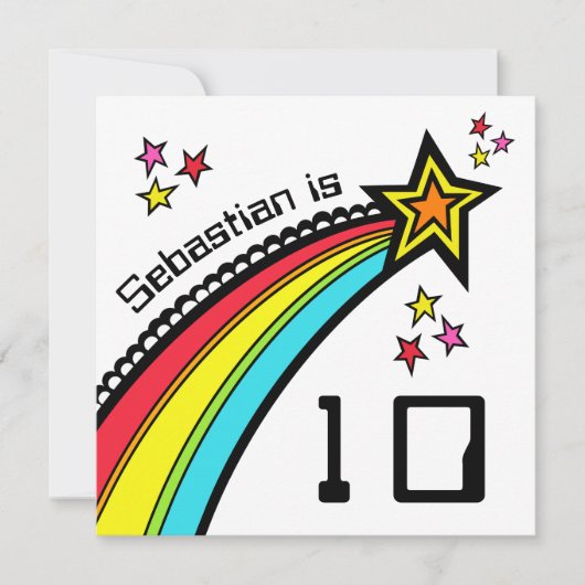 Einladung zum personalisierten Shooting Star Gebur (Vorderseite)