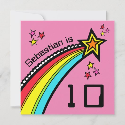 Einladung zum personalisierten Shooting Star Gebur (Vorderseite)