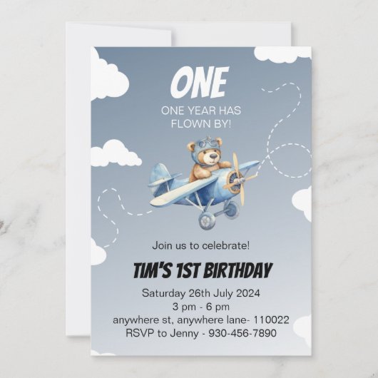 Einladung zum Pilotprogramm für niedliche Flugzeug (Vorderseite)