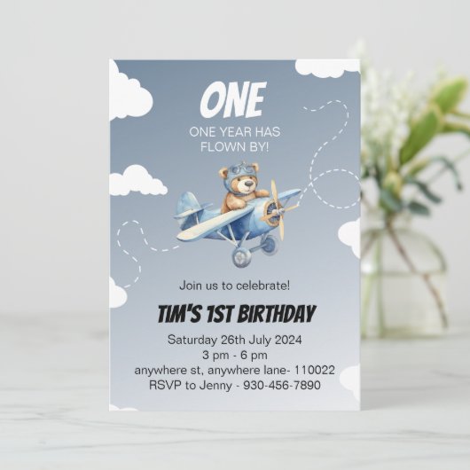 Einladung zum Pilotprogramm für niedliche Flugzeug (Stehend Vorderseite)