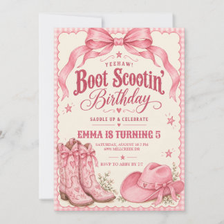 Einladung zum Pink Boot Scooting Geburtstag