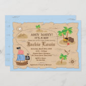 Einladung zum Pirate Baby Shower (Vorne/Hinten)