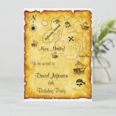 Einladung zum Piratengeburt (Stehend Vorderseite)