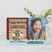 Einladung zum Piratenschiff Geburtstagsparty (Stehend Vorderseite)