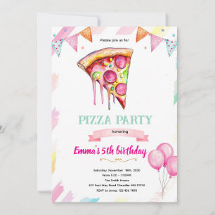 Einladung zum Pizza-Mädchen-Party-Thema
