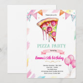 Einladung zum Pizza-Mädchen-Party-Thema (Vorne/Hinten)