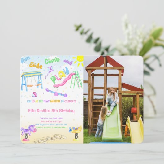 Einladung zum Playground Foto (Stehend Vorderseite)