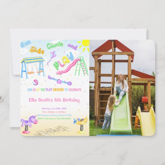 Einladung zum Playground Foto (Vorderseite)