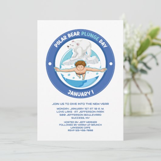 Einladung zum Polar Bear Plunge Day (Stehend Vorderseite)