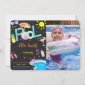 Einladung zum Pool-Geburtstagsfoto, bearbeitbar (Vorderseite)