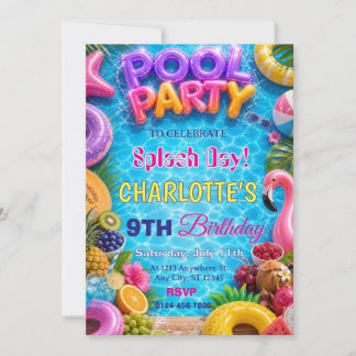 Einladung zum Poolparty-Geburtstag am Splash Day