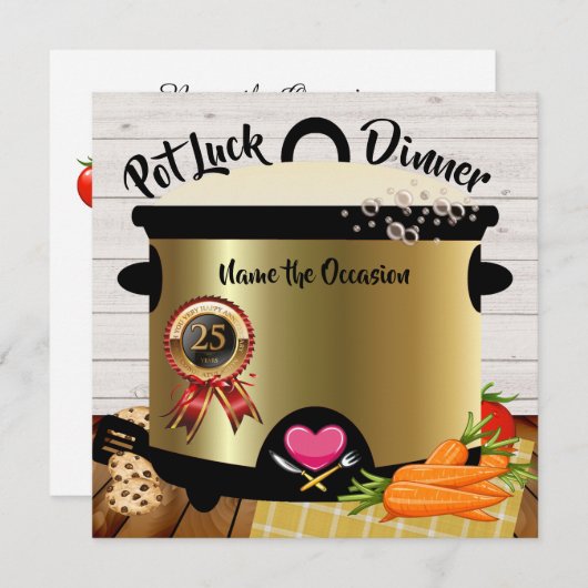 Einladung zum Pot Luck-Jubiläum Version 1 (Vorne/Hinten)