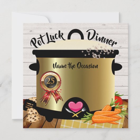 Einladung zum Pot Luck-Jubiläum Version 1 (Vorderseite)