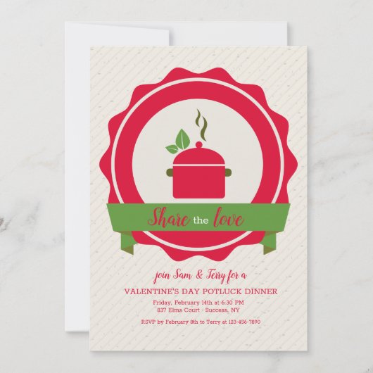 Einladung zum Potluck-Dinner (Vorderseite)