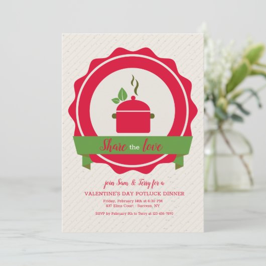 Einladung zum Potluck-Dinner (Stehend Vorderseite)