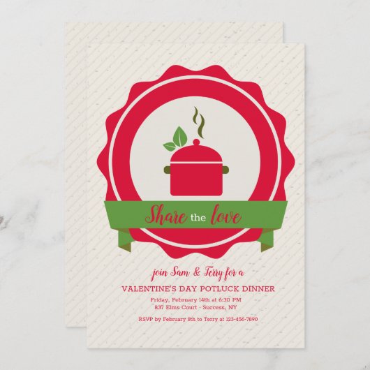 Einladung zum Potluck-Dinner (Vorne/Hinten)