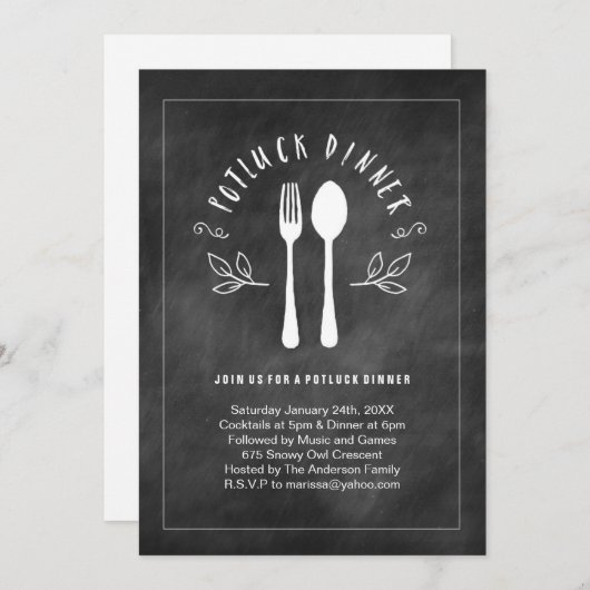 Einladung zum Potluck-Dinner (Vorne/Hinten)