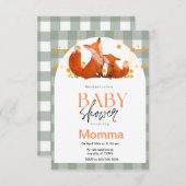 Einladung zum Red Fox Baby Shower (Vorne/Hinten)