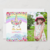 Einladung zum Red Magical Unicorn Foto (Vorderseite)