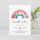Einladung zum Regenbogen-Geburtstagsfest (Stehend Vorderseite)