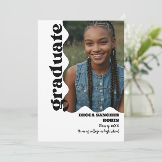 Einladung zum Retro-Uni-Abschluß (Stehend Vorderseite)