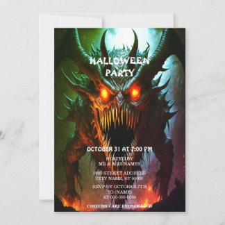 Einladung zum Riesenmonster-Halloween-Party