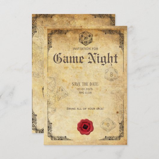 Einladung zum Rollenspiel (Vorne/Hinten)