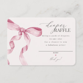 Einladung zum rosa Coquette Bow Diaper Raffel einf