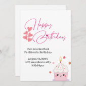 Einladung zum rosa Design vor einem Jahr (Vorne/Hinten)