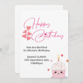 Einladung zum rosa Design vor einem Jahr (Vorne/Hinten)