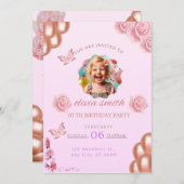 Einladung zum Rosa Geburtstag (Vorne/Hinten)