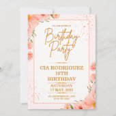 Einladung zum rosa Geburtstag (Vorderseite)