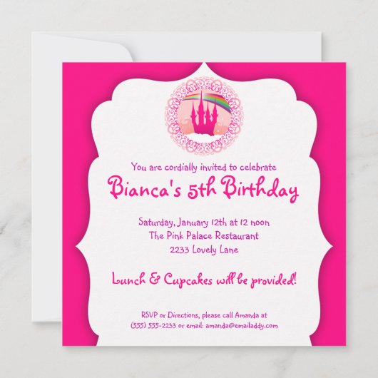 Einladung zum Rosa Palast (Rückseite)