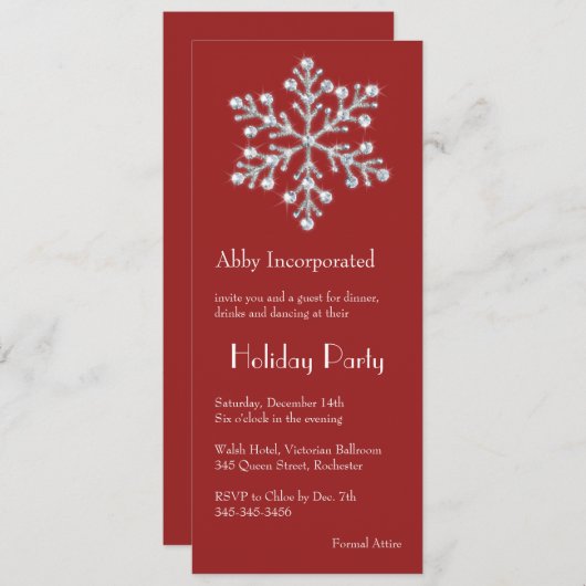 Einladung zum Roten Crystal Snowflake (Vorne/Hinten)