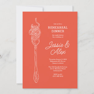 Einladung zum Roten Spaghetti-Dinner oder Pasta-Ei