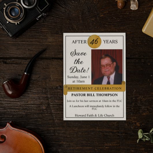 Einladung zum Ruhestand Save the Date Foto