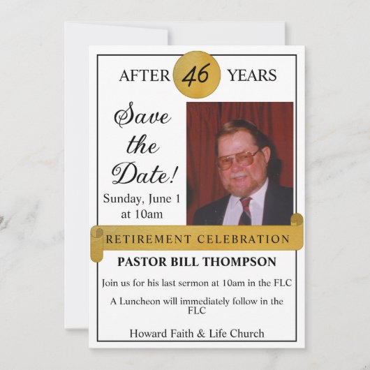 Einladung zum Ruhestand Save the Date Foto (Vorderseite)