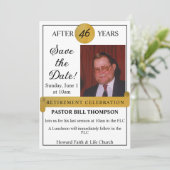 Einladung zum Ruhestand Save the Date Foto (Stehend Vorderseite)