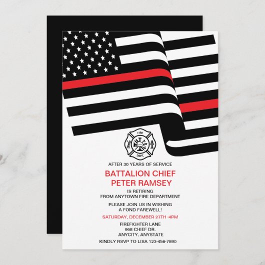 Einladung zum Ruhestand von Feuerwehrleuten (Vorne/Hinten)